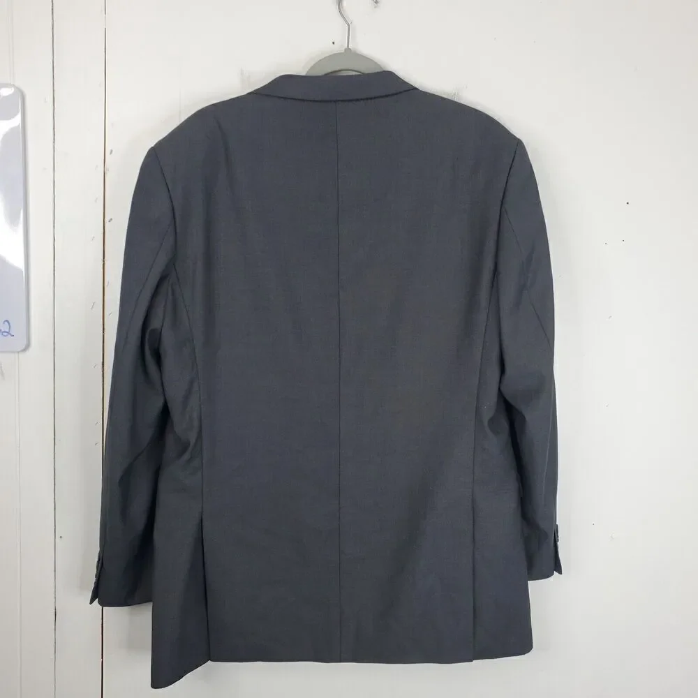Caravelli Oxford Blazer Superior 150s 06 Drop Italian Grey Mens 40 R Dual Vent